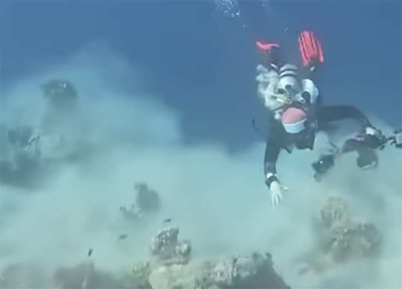 A divers filmed a 7.2 magnitude earthquake deep in the sea while diving